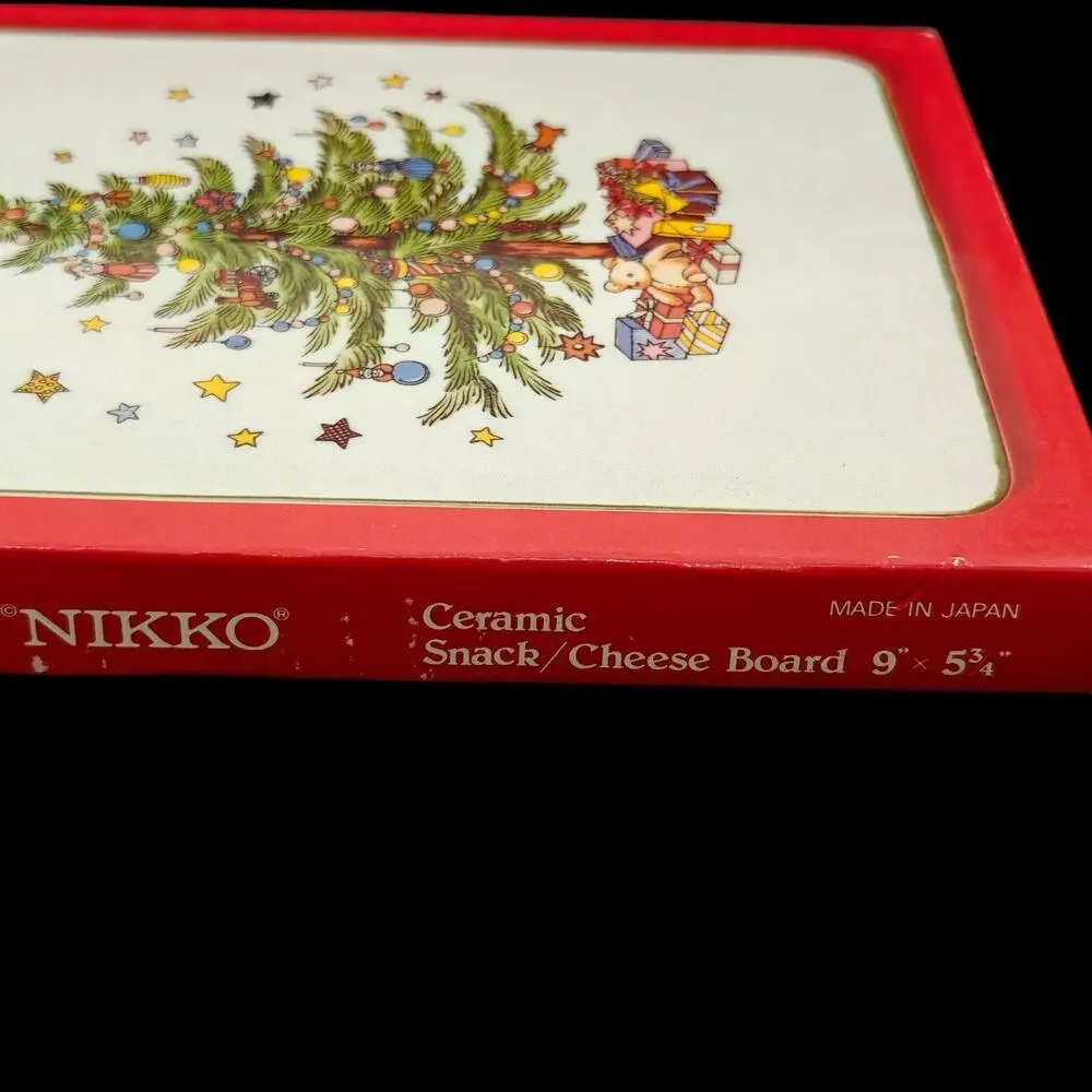 Nikko Happy Holidays Ceramic Christmas Tree Snack Cheese Board Japan New in Box